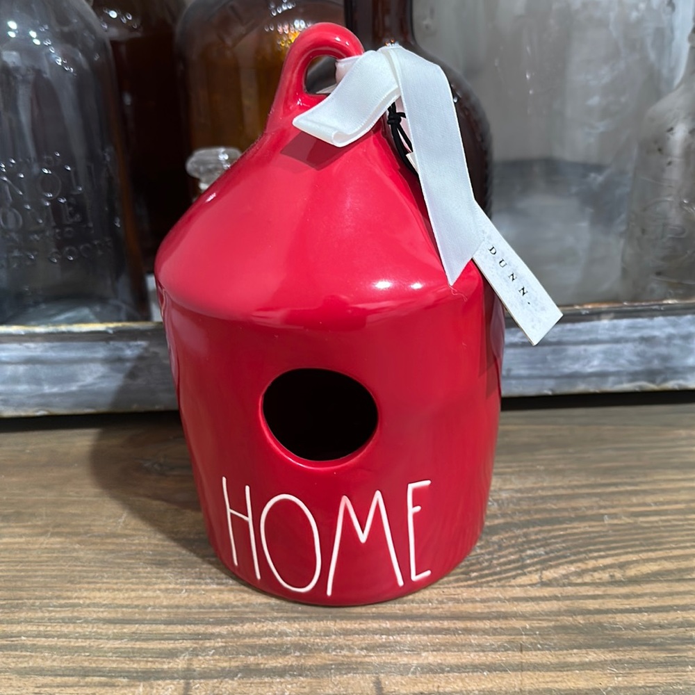 Rae Dunn Red HOME Birdhouse